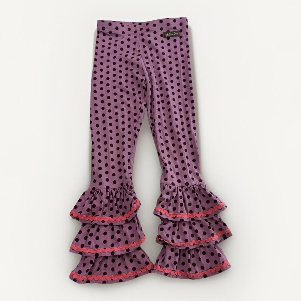 Matilda Jane Once Upon A Time Purple Polka Dot Benny Leggings Size 6